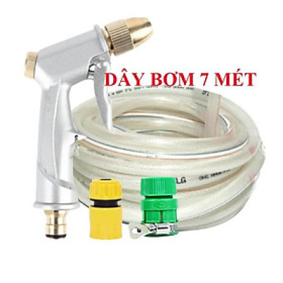 Bộ dây vòi xịt nước rửa xe,tưới cây ,tăng áp 3 lần, loại 7m, 10m 206701 đầu đồng,cút,nối nhựa v+ túi đựng bút