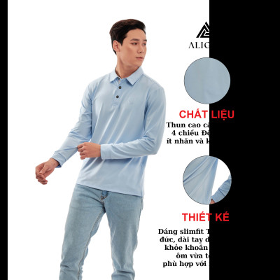 Áo Thun Nam Dài Tay Aligro Chất Liệu Cotton Cao Cấp, Siêu Mềm Mại, Dày Dặn, Cực Dễ Chịu, Thấm Hút Tốt ALGAPD054