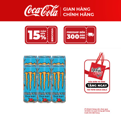 Hộp 6 Lon Nước Giải Khát Tăng Lực Monster Energy Mango Loco Vị Xoài 355ml/Lon