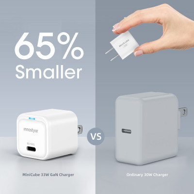 Củ Sạc Nhanh Innostyle MiniCube Gan II 33W PD/QC3.0 & PPS for iPhone/Macbook/Samsung/Tablet IC33PD - Hàng chính hãng