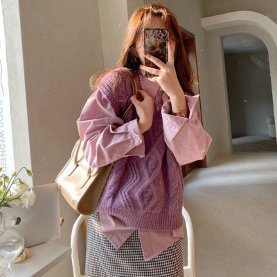 Áo len dệt kim không tay thời trang cho nữ