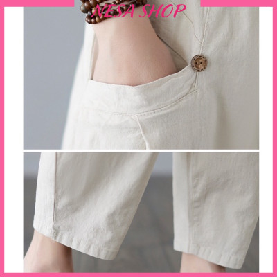 Quần ống rộng nữ, chất liệu Đũi cao cấp, phong cách Hàn Quốc, trẻ trung, thoải mái NeSa Shop QKH.56