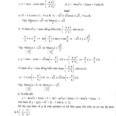 Kĩ Thuật Giải Nhanh Bài Toán Hay Và Khó Đại Số Giải Tích 11 