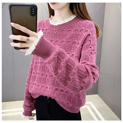 Áo len nữ Haint Boutique thiết kế dài tay phối ren nữ tính al27