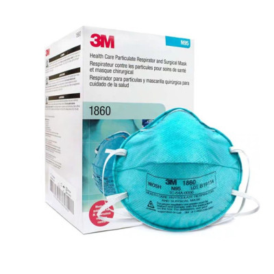 Khẩu trang kháng khuẩn, chống bụi, virus 3M 1860 (hộp 20 cái), tiêu chuẩn N95