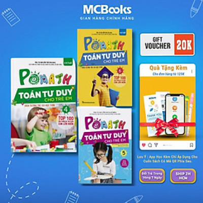 Sách - POMath Toán Tư Duy Cho Trẻ Em Từ 4 - 6 Tuổi - Tập 4, 5, 6 - Combo 3 Cuốn - MCBooks