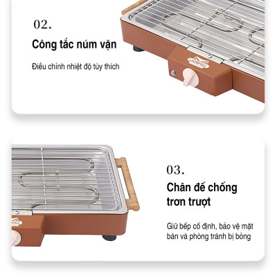 Bếp nướng điện 2 vỉ 1500W Ladomax HA-1186 có vỉ nướng và khay nướng rời để nướng được nhiều loại thức ăn hơn-Hàng chính hãng