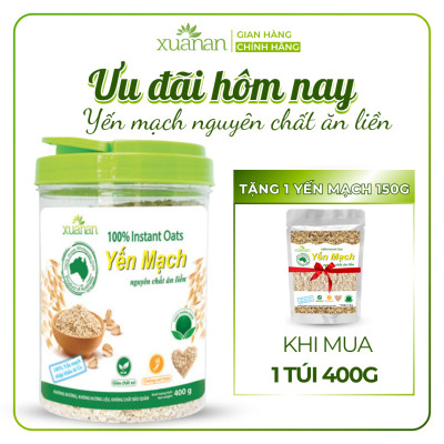 Combo 11 Hộp Yến Mạch Nguyên Chất Ăn Liền Xuân An [ko đường] Hộp 400G(Tặng Kèm 11 Túi Yến Mạch 150G)