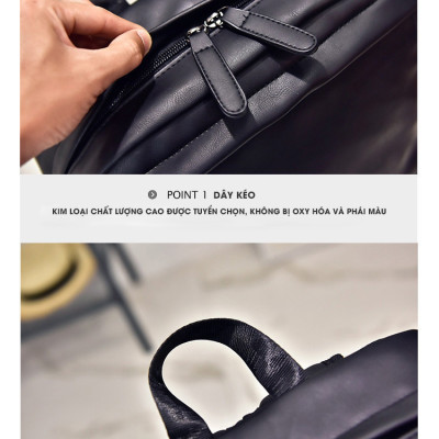 Balo Nam Nữ Đi Học Chất Da PU Cao Cấp Thời Trang Chống Nước BL042 DRU - Hàng Chính Hãng