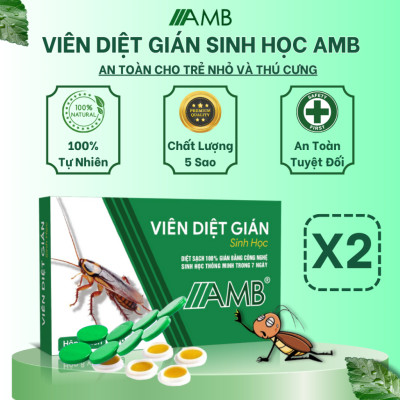 Combo 4 hộp viên diệt gián sinh học AMB, thuốc diệt gián Đức hiệu quả nhanh chóng, an toàn sức khỏe, hộp 8 viên