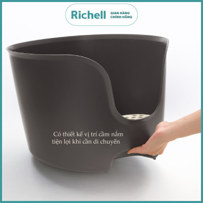 Khay vệ sinh thành cao Richell Nhật Bản chống văng cát cho mèo kèm xẻng | Pet
