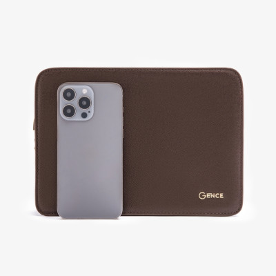 Ví Cầm Tay Clutch Da Nam Hàng Hiệu GENCE CK15 Da Bò Khóa Số Cao Cấp Màu Nâu