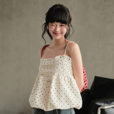 Áo 2 dây áo kiểu babydoll họa tiết chấm bi có size dành cho nữ Rana Miều Est.2013