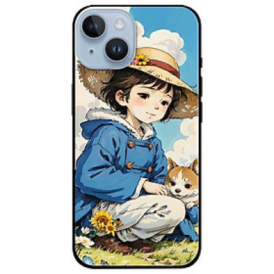 Ốp lưng dành cho Iphone 14 - 14 Plus - 14 Pro - 14 Pro Max - Cô Gái Và Cún Con - Hàng Chính Hãng