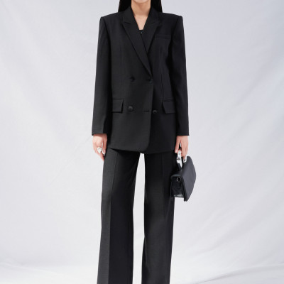 Quần vải ống suông gập gấu Sadie thiết kế cao cấp WHITE CHIC