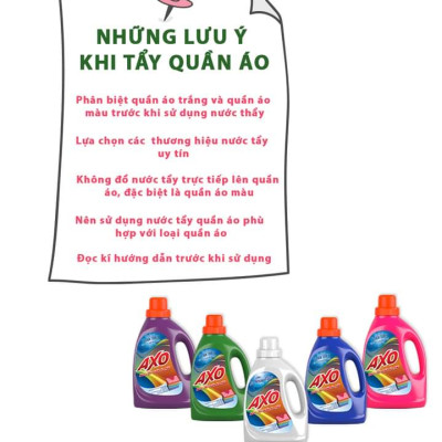 COMBO 2 CAN Nước tẩy quần áo màu đánh bay vết bẩn AXO 5 Lít Tiết Kiệm - Hương Thanh Khiết