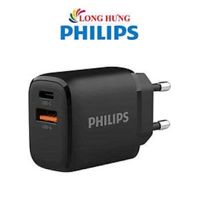 Cốc sạc Philips 1USB 1Type-C 25W PD/QC3.0 DLP4327 - Hàng chính hãng