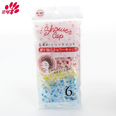Set 06 mũ tắm trùm đầu, họa tiết chấm bi Free size Shower Cap Seiwa - Hàng nội địa Nhật Bản