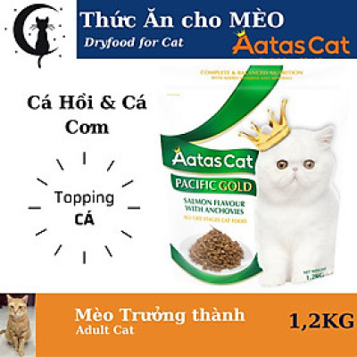 Aatas Cat [GOLD] Thức Ăn Hạt cho MÈO vị Cá Hồi mix Cá Cơm Sấy 1,2Kg