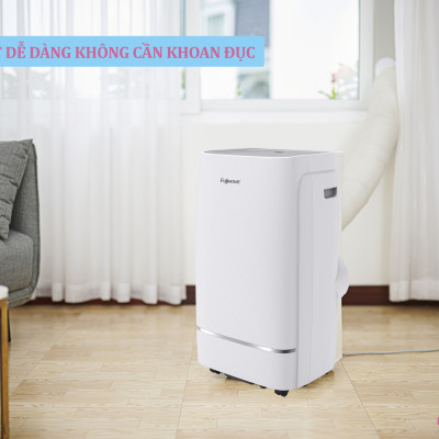 Máy lạnh di động 12.000 BTU FUJIHOME PAC12, máy lạnh đứng di động mini kết nối Wifi điều khiển qua App, 4 chức năng, làm lanh, hút ẩm, lọc không khí, quạt - Hàng chính hãng