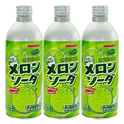 3 Chai Nước Soda Dưa Lưới Sangaria Nhật Bản (500ml x 3)