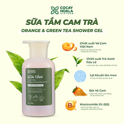 Combo Sữa Tắm Trắng Da, Sữa Dưỡng Thể Cam Trà Cỏ Cây Hoa Lá - Dưỡng Da Trắng Sáng Tự Nhiên Từ Bột Vỏ Cam - 300g