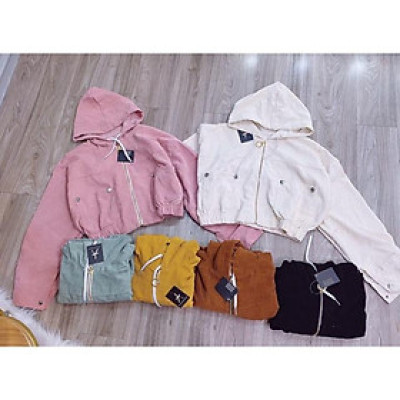 Áo khoác tay dơi form lửng kaki nhung, hình thật 100%, 