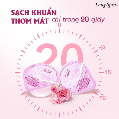 Nước súc miệng bỏ túi OKINA dòng LONG SPIN ROSE Nhật Bản hương Hoa Hồng – Hộp 100 hũ x 14ml