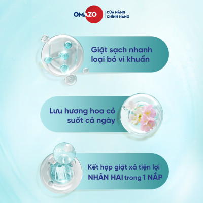 Combo 2 Túi Nước Giặt Xả Omazo Đậm Đặc Hương Hoa Cỏ Diệu Kỳ & Lavender (3.6kg x2)