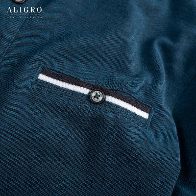Áo polo nam cộc tay trơn màu xanh đen aligro ALGPLO39