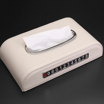 Hộp đựng khăn giấy kiêm bảng số điện thoại trên ô tô, xe hơi  ZJH-022