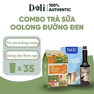 Combo Bột Sữa Cao Cấp 1kg+Trà Olong Nướng 500gr+ siro đường đen Déli 1lit [nguyên liệu pha chế trà sữa Olong sốt đường đen] HSD: 12 tháng
