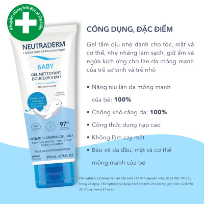 Combo Gel tắm dịu nhẹ và kem dưỡng ẩm cho Baby Neutraderm