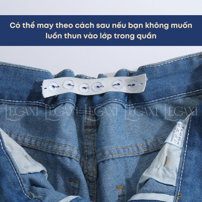 Bộ may vá thu nhỏ thắt lưng, thu hẹp eo quần jean kaki quần lưng thun kim chỉ nút dụng cụ luồn chun Legaxi