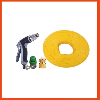 Bộ dây vòi xịt nước rửa xe,tưới cây tăng áp 3 lần 20m(cút đồng nối nhựa xanh) 206817