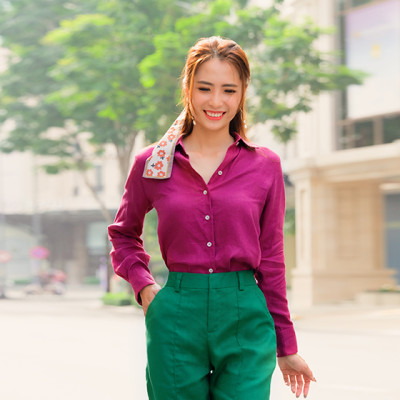 Quần Ống Suông Linen Gerbera PAN047 Thời trang thiết kế Hity