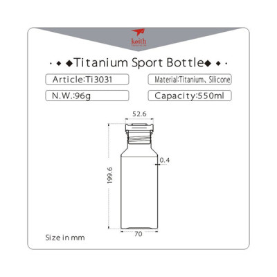 Binh nước Titanium KEITH Ti3031 550ml