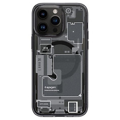 Ốp lưng SPIGEN Ultra Hybrid Zero One for iPhone 14 Pro/ 14 Pro Max hoạ tiết in lên các bảng mạch bên trong điện thoại Hàng Chính Hãng