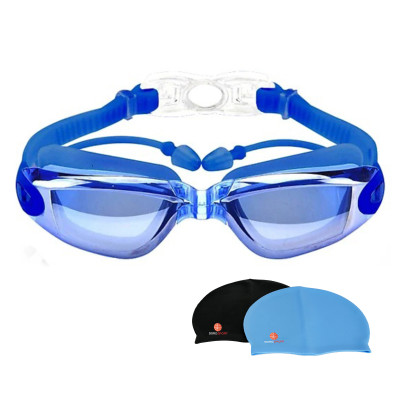 Kính Bơi Tráng Gương  kèm bịt tại cao cấp Cleacco chống sương mù , chống tia UV Hàng chính hãng - Tặng kèm nón bơi Silicon ( Màu ngẫu nhiên ) 