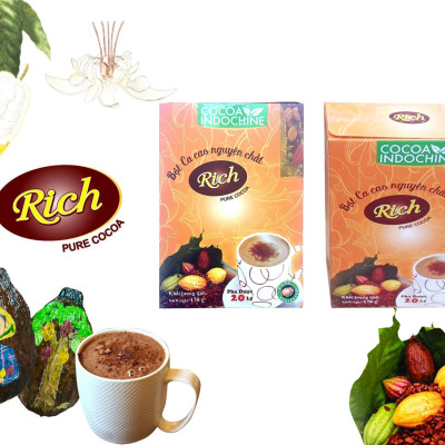 Bột Cacao Hòa Tan Nguyên Chất Rich Cocoa Indochine (Hộp 170g)