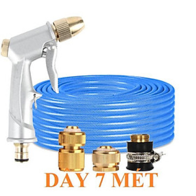  Bộ dây vòi xịt nước rửa xe, tưới cây . tăng áp 3 lần, loại 7m,10m 206701 đầu đồng,cút đồng,+tặng mở chai