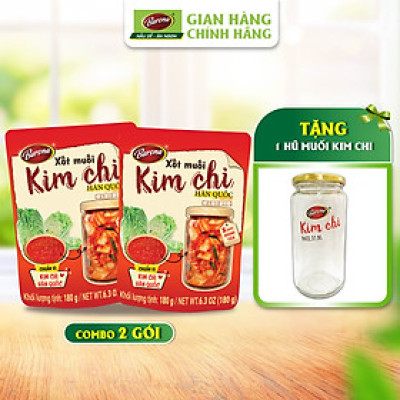 Tặng 1 hũ thủy tinh cao cấp khi mua combo 2 gói Xốt muối Kim Chi Hàn Quốc Barona 180g