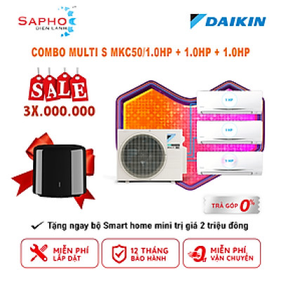 [Free Lắp HCM] Hệ Thống Máy Lạnh Multi S Daikin Inverter Combo MKC50RVMV/CTKC25RVMV+CTKC25RVMV+CTKC25RVMV Gas R32 Treo Tường 1 Chiều Lạnh Hàng Chính Hãng