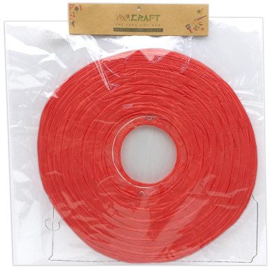 Lồng Đèn Giấy Trơn Tròn 35 Cm Vinacraft - Màu Đỏ