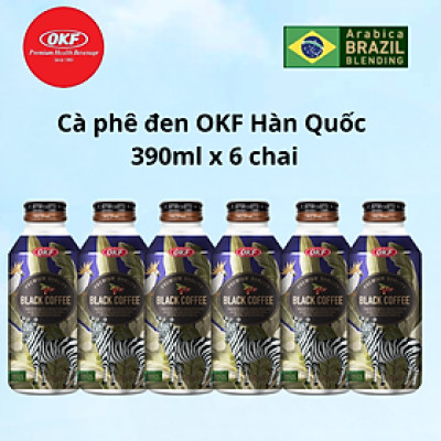 Cà phê đen OKF Hàn Quốc 390ML x 6 chai Brazil Arabica Beans