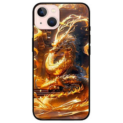 Ốp lưng dành cho Iphone 12 - 12 Pro - 12 Pro Max - 13 Mini - 13 - 13 Pro - 13 Pro Max - Rồng Vàng Lửa - Hàng Chính Hãng