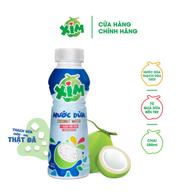 Thùng 24 Chai Nước Dừa Xim Có Thạch Chai PET 350ml