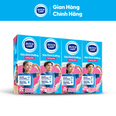 Thùng 48 Hộp Sữa Uống Tiệt Trùng Dutch Lady Cô Gái Hà Lan Dâu (48 x 180ml)