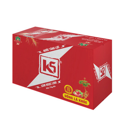 Nước Tăng Lực K5 Sâm Ngọc Linh Lon Lẻ Vị Dâu Tây Đỏ (320ml/Lon)
