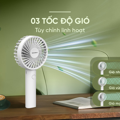Quạt sạc mini cầm tay Sunhouse SHD7109 - Hàng chính hãng